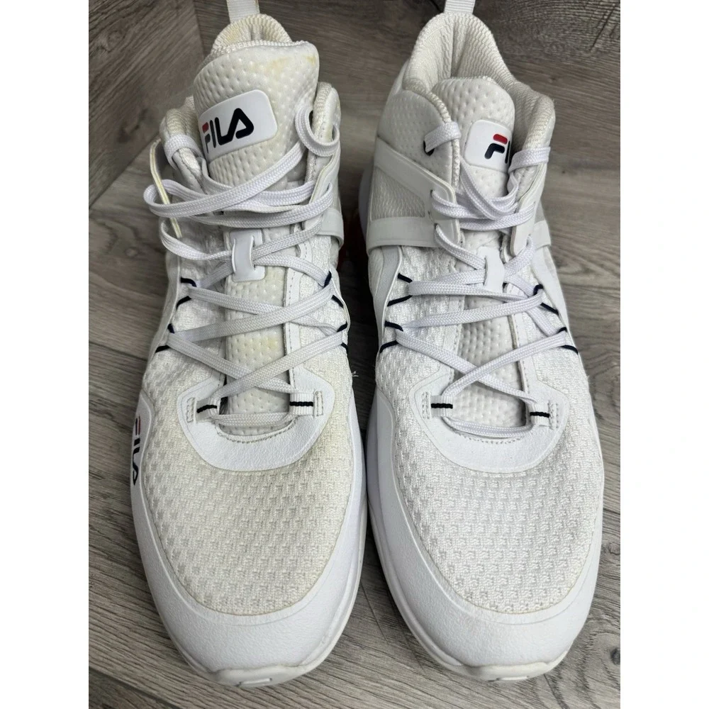 Fila Octane 2A Shoes Mens Size 14  White Leather Basketball Sneakers